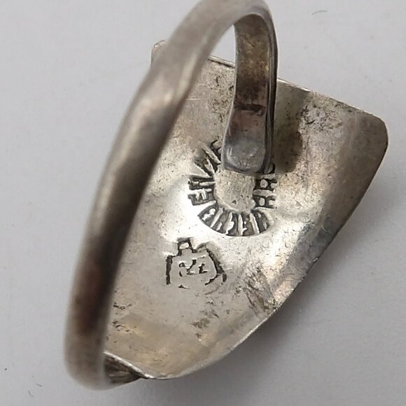 Mexico Sterling Silver Abalone Inlay Adjustable Ring - Picture 3 of 3